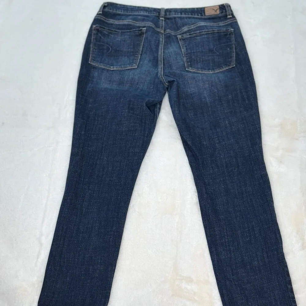 American Eagle Outfitters Women's Hi-Rise Skinny Stretch Dark Denim Jeans - Picture 6 of 15